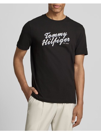 tommy hilfiger summer text graphic tee mw0mw42385-bds black