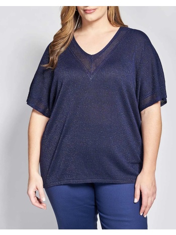 parabita πλεκτή μπλούζα με συνδυασμό πλέξης