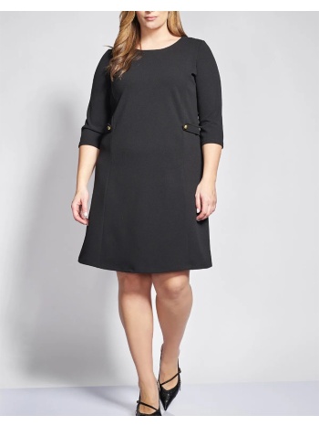 parabita μίντι φόρεμα ελαστικό κρεπ με διακοσμητικά ζωνάκια