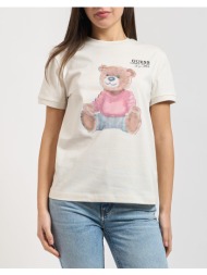 guess carla cn ss t-shirt μπλουζα γυναικειο v6ri08k8fq4-g012 offwhite