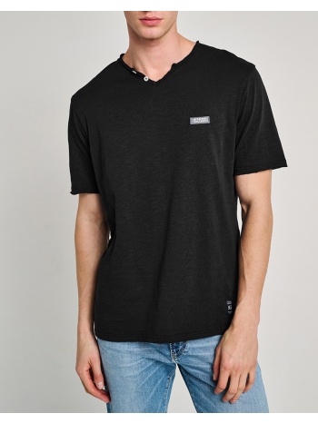 staff zofer man v-neck t-shirt 100%co 64-017.055-ν0090 black σε προσφορά