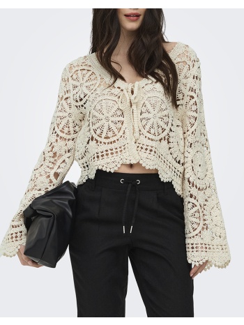 only onlwaterly ls crochet tie cardigan knt 15369739-birch σε προσφορά