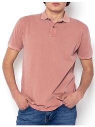the bostonians μπλουζα polo pique delave regular fit 3ps1298-apple lightred
