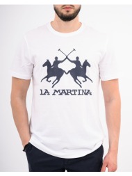 la martina μπλουζα t-shirt κμ man s/s tshirt jersey 3lmmcr001-00001 white