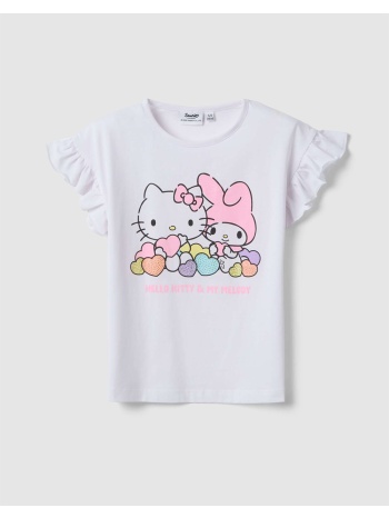 ovs t-shirt rufle hk-melody 2557092-brilliant white white