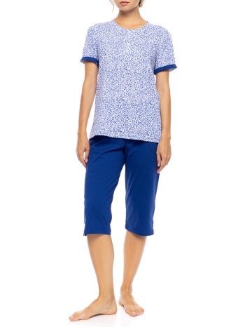 pink label pyjama capri summer daisy s1619-type blue σε προσφορά