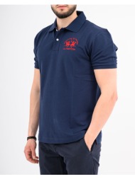 la martina μπλουζα polo κμ man polo s/s piquet stretch 3lmccmp11-07017 navyblue