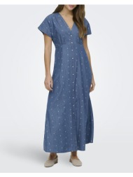 only onlnova azure long dress wvn 15370341-medium blue denimpaisley blue