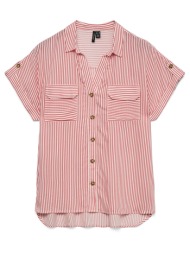 vero moda vmbumpy ss shirt wvn noos 10310139-snow whitecoralparadise coral