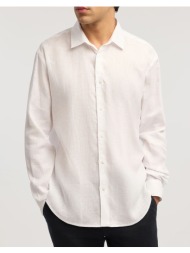 trussardi regular fit shirt - linen ms108t19-001 offwhite