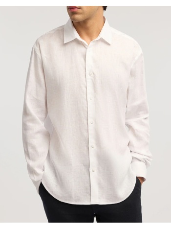 trussardi regular fit shirt - linen ms108t19-001 offwhite σε προσφορά