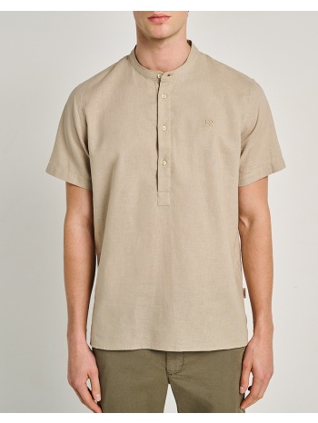 staff trevor 1 man shirt mao collar 30%linen 70%co σε προσφορά
