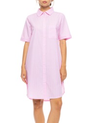 pink label nightgown buttoned duo stripe s1627-baby pink pink