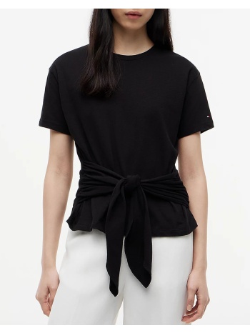 tommy hilfiger co slub knot ss tee ww0ww49256-bds black σε προσφορά