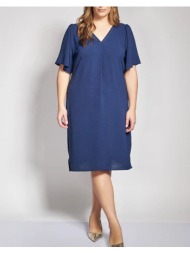 parabita μίντι φόρεμα washed με λούρεξ λεπτομέρεια 012610600275-003 blue