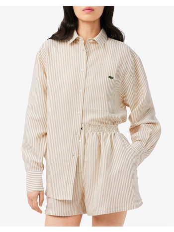 lacoste πουκαμισο μμ shirt ls 3cf1429-8gi sandybrown σε προσφορά