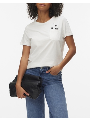 vero moda vmkarma s/s o-neck t-shirt jrs btq 10345912-snow σε προσφορά