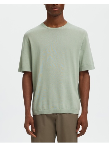 selected slmtorino ss knit crew neck noos 16099828-aqua σε προσφορά