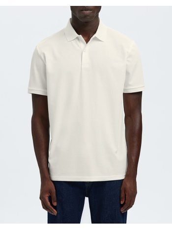 selected slmfave button ss polo noos 16099994-cloud dancer σε προσφορά