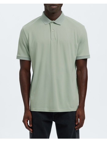 selected slmfave button ss polo noos 16099994-aqua gray σε προσφορά