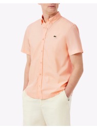 lacoste πουκαμισο κμ shirt ss 3ch2312-big coral