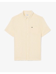 lacoste πουκαμισο κμ shirt ss 3ch8061-2ai lightyellow