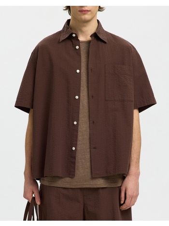 selected slhrlxstuart seersucker ss shirt 16101353-bracken σε προσφορά