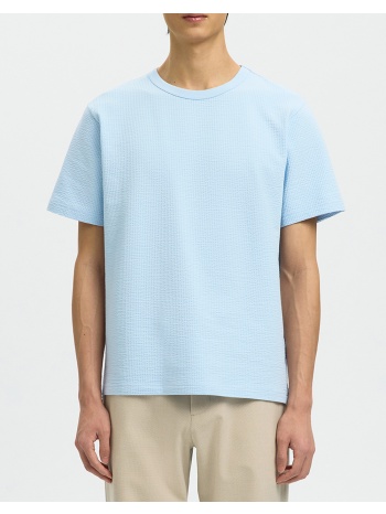 selected slmsander seersucker ss o-neck tee 16092769-skyway σε προσφορά