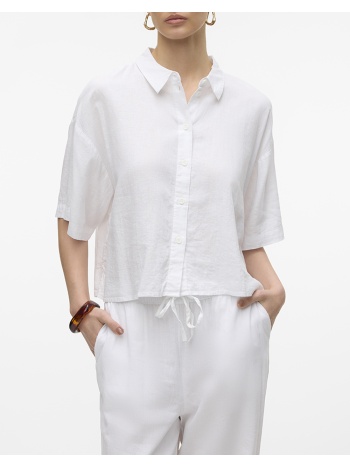 vero moda vmlinn 2/4 short shirt wvn noos 10306820-snow σε προσφορά