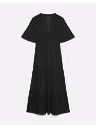 vero moda vmeasy joy s/s v-neck 7/8 dress wvn 10345506-black black