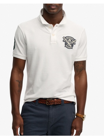 superdry d2 crest polo μπλουζα ανδρικο m1110466a-01c white σε προσφορά