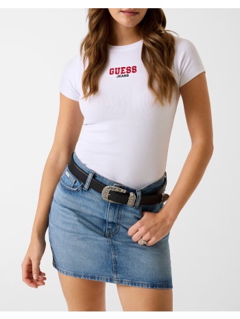guess jeans gj ss cn slim rib emb tee μπλουζα γυναικειο σε προσφορά