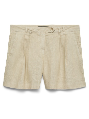 vero moda vmlaica mw flowy linen shorts 10346659-cement σε προσφορά