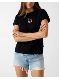 guess jeans gj ss cn i love gj reg tee μπλουζα γυναικειο w6gi45k8hm0-jblk black