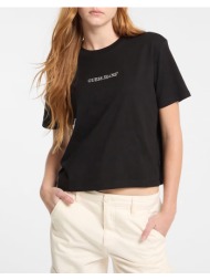 guess jeans gj ss cn boxy embro logo tee μπλουζα γυναικειο w5ri42k8hm0-jblk black