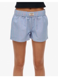 superdry d3 ovin cotton stripe elastic short σορτς γυναικειο w7110476a-h4t lightblue