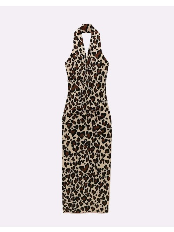 silvian heach long dress bottisi cvp26010ve-brown leo multi σε προσφορά
