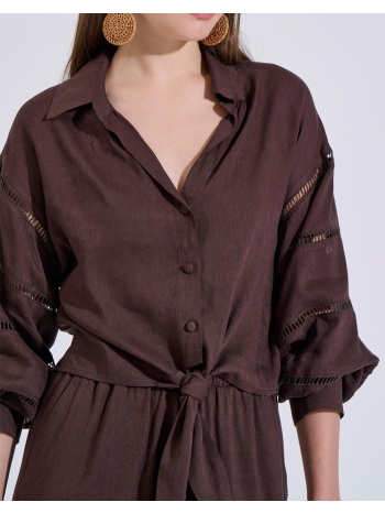 bill cost πουκαμισο 10-280552-0-καφε brown