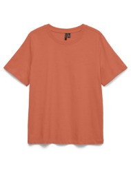 vero moda vmpaulina ss t-shirt jrs noos 10316991-langoustino orange