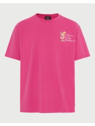 funky buddha ανδρική μπλούζα κοντό μανίκι και τύπωμα fbm013-085-04-fuchsia fuchsia