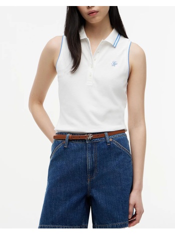 tommy hilfiger swimshop cotton polo ss ww0ww49561-ybl ecru σε προσφορά