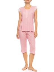 pink label pyjamas capri summer geo s1591-raspberry pink
