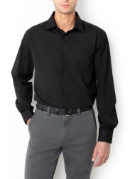 the bostonians πουκαμισο ποπλινα custom fit plain poplin classic custom fit 3amp1656-black black
