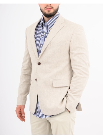 lexton σακακι 08.37.mix linen jacket-beige biege σε προσφορά