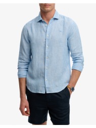 superdry d2 stud riviera l/s linen shirt πουκαμισο ανδρικο m4011103a-j9e lightblue