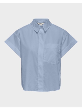 only onlkeri s/s fold shirt wvn 15369556-cashmere blue blue σε προσφορά