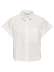 only onlkeri s/s fold shirt wvn 15369556-bright white white