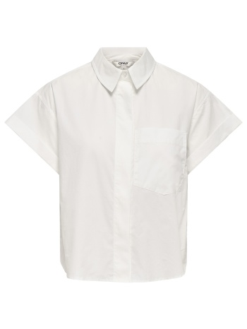 only onlkeri s/s fold shirt wvn 15369556-bright white white σε προσφορά