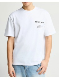 funky buddha ανδρική μπλούζα κοντό μανίκι και τύπωμα fbm013-015-04-optical white white