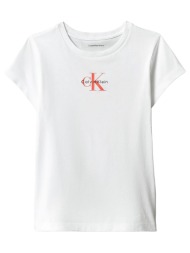 calvin klein jeans micro monogram top lvcksja15g-8y-16y-yaf white
